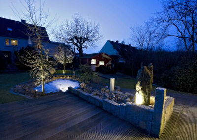 Beleuchteter Privatgarten